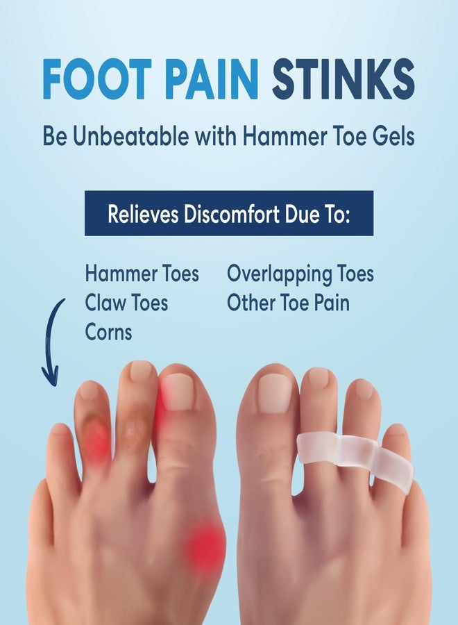 Dr. Frederick's Original Hammer Toe Corrector Gels - 2 Pairs - All-Day Relief for Crooked & Overlapping Toes - Firm Cushioning - Symptomatic Support for Toe Alignment - Clear - 3 Loop Design - Image 2